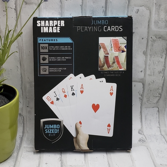 NIB**Sharper Image Super Jumbo Playing Oversized Deck Cards - Picture 2 of 6